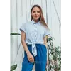 Женская летняя легкая рубашка на завязках Джина Marca Moderna голубая
