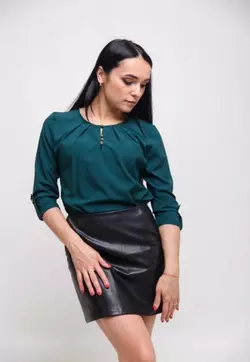 Женская блузка Олеся Marca Moderna темно-зеленый XL 52-54
