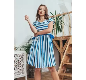 Женское летнее платье Marca Moderna синее в полоску